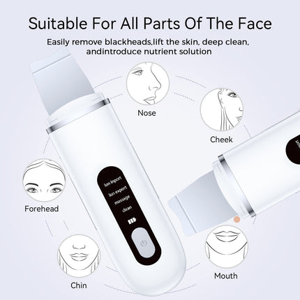 Rechargeable Ultrasonic Facial Spatula - Deep Pore Cleanser & Exfoliator.