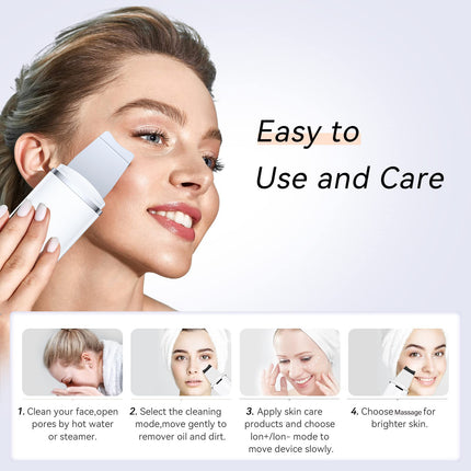 Rechargeable Ultrasonic Facial Spatula - Deep Pore Cleanser & Exfoliator.