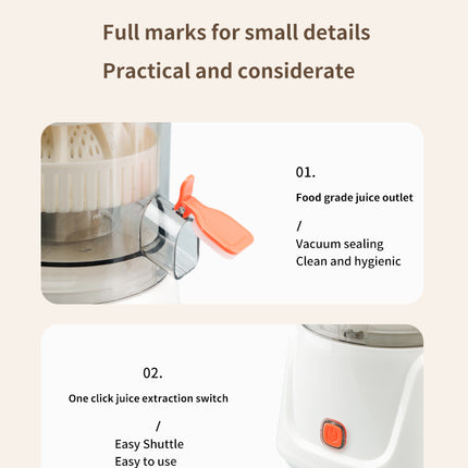 White Electric Citrus Juicer Press - Portable, Large Caliber, One-Click Operation(3.7v 1500 mAh battery).