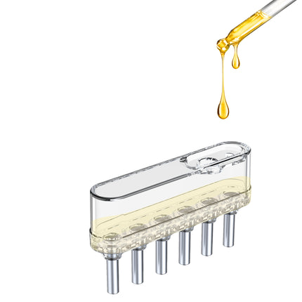 Black Vibrating Scalp Massager Comb - LED Therapy & Oil Infuser for Hair Growth.