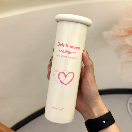 Mini Insulated Coffee Cup - 316 Stainless Steel, Portable & Stylish - Pink love (300ml).