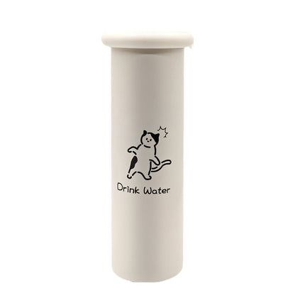 Mini Insulated Coffee Cup - 316 Stainless Steel, Portable & Stylish - White Kitten (300ml).