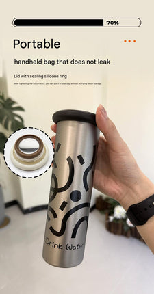 Mini Insulated Coffee Cup - 316 Stainless Steel, Portable & Stylish - White Kitten (300ml).