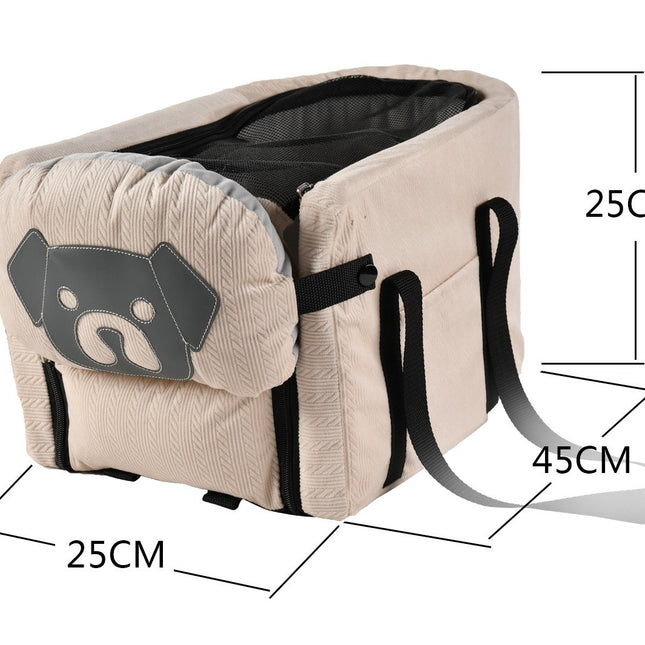 Blue Pet Car Booster Seat for Small Dogs & Cats - Safe Travel Carrier Bed.