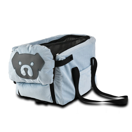 Blue Pet Car Booster Seat for Small Dogs & Cats - Safe Travel Carrier Bed.