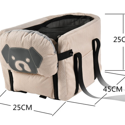 Pink Pet Car Booster Seat for Small Dogs & Cats - Safe Travel Carrier Bed.