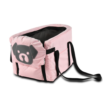 Pink Pet Car Booster Seat for Small Dogs & Cats - Safe Travel Carrier Bed.