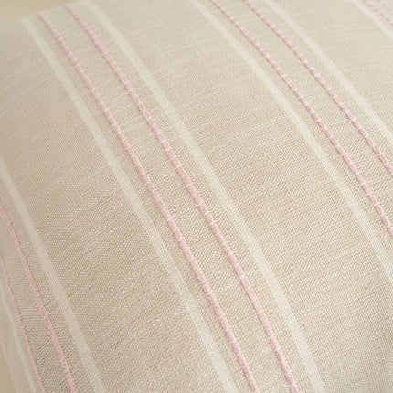 Textured Vertical Striped Pillowcases - Scandinavian Home Decor Accents (Pink Stripes Pair - 45x45cm).