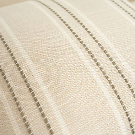 Textured Vertical Striped Pillowcases - Scandinavian Home Decor Accents (Green Stripes Pair - 45x45cm).