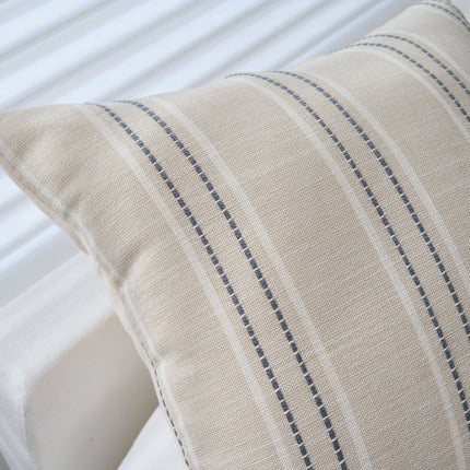 Textured Vertical Striped Pillowcases - Scandinavian Home Decor Accents (Grey Stripes Pair - 45x45cm).
