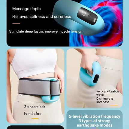 Portable Electric Muscle Relaxation Ring Massager - with Digital Display Pink.