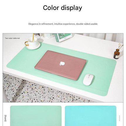 Green Extra-Large Leather Table Mat for Study & Work - Pad for Students & Office Use (100x50cm).