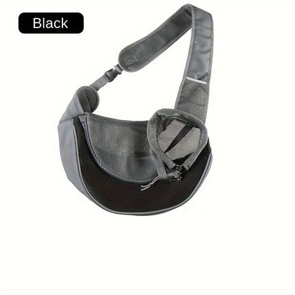Black Portable Oxford Fabric Pet Carrier for Cats and Puppies (Size L).