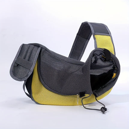 Yellow Portable Oxford Fabric Pet Carrier for Cats and Puppies (Size L).