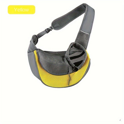 Yellow Portable Oxford Fabric Pet Carrier for Cats and Puppies (Size L).