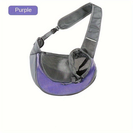 Purple Portable Oxford Fabric Pet Carrier for Cats and Puppies (Size L).