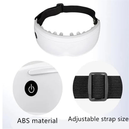 White Touch-Control Rechargeable Heated  Eye Massager for Daily Use.