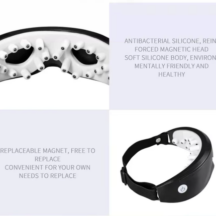 Black Touch-Control Rechargeable Heated  Eye Massager for Daily Use.