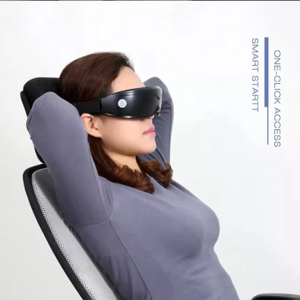 Black Touch-Control Rechargeable Heated  Eye Massager for Daily Use.
