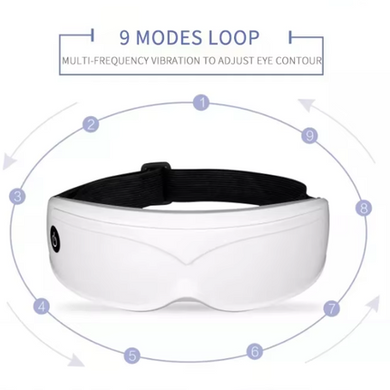Black Touch-Control Rechargeable Heated  Eye Massager for Daily Use.
