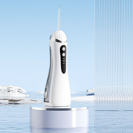 White Portable Ultrasonic Oral Irrigator with 3 Cleaning Modes Smart Teeth Cleaning Machine.