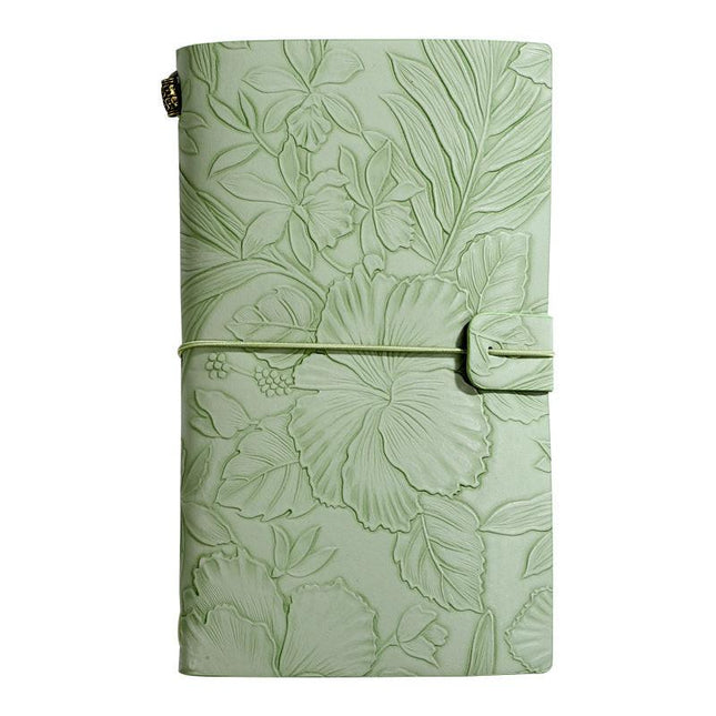 Green 2-Pack Vintage Floral Embossed PU Leather Journals - 192 Pages Each.