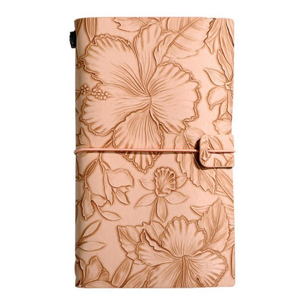 Pink 2-Pack Vintage Floral Embossed PU Leather Journals - 192 Pages Each.