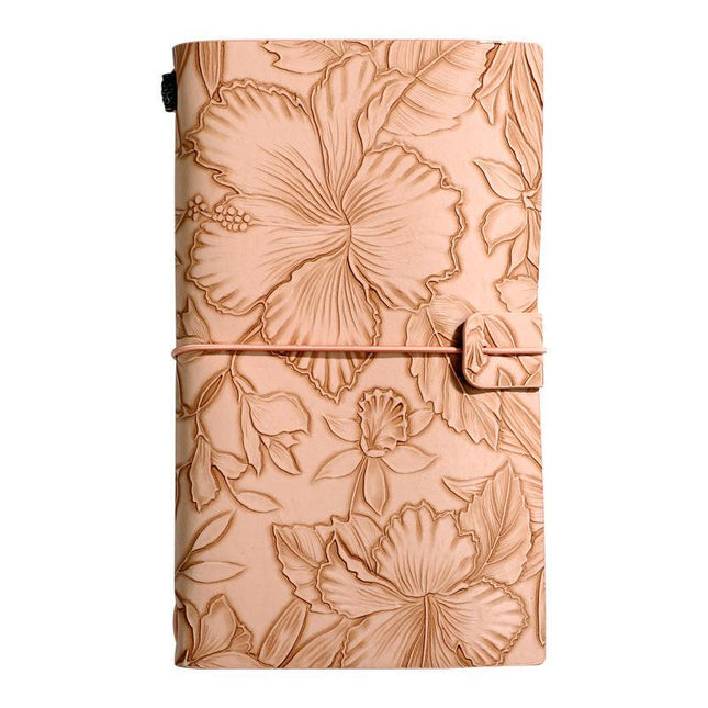 Pink 2-Pack Vintage Floral Embossed PU Leather Journals - 192 Pages Each.