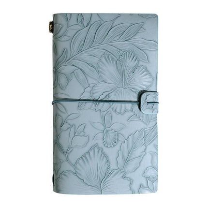 Light blue 2-Pack Vintage Floral Embossed PU Leather Journals - 192 Pages Each.