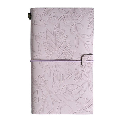 Purple 2-Pack Vintage Floral Embossed PU Leather Journals - 192 Pages Each.