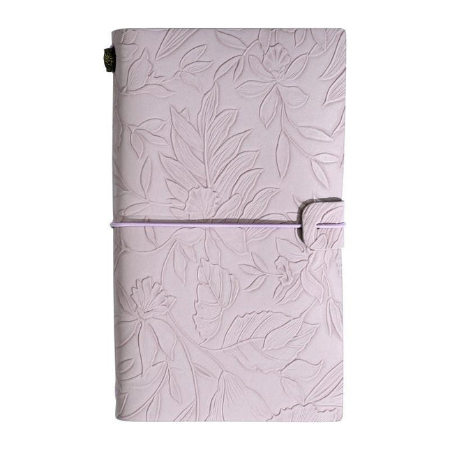 Purple 2-Pack Vintage Floral Embossed PU Leather Journals - 192 Pages Each.