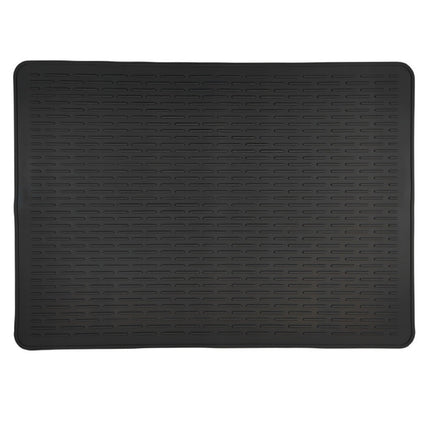 Black Extra Large Silicone Countertop Protector & Dish Drying Mat - Dishwasher Safe (71x50cm).