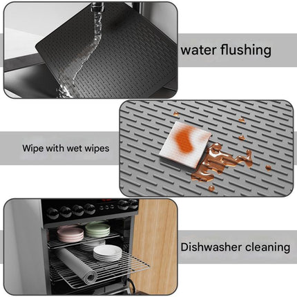 Gray Extra Large Silicone Countertop Protector & Dish Drying Mat - Dishwasher Safe ( 76x53cm).