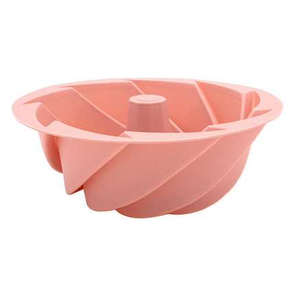 Pink Non-Stick Silicone Cyclone Cake Pan Set (10 Molds) - Perfect for Desserts.