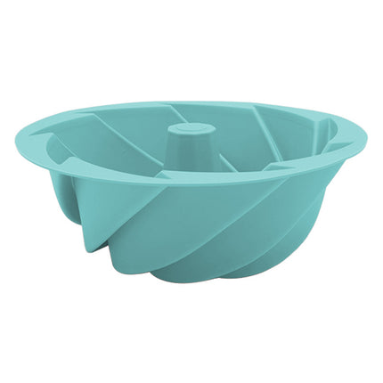 Green Non-Stick Silicone Cyclone Cake Pan Set (10 Molds) - Perfect for Desserts.