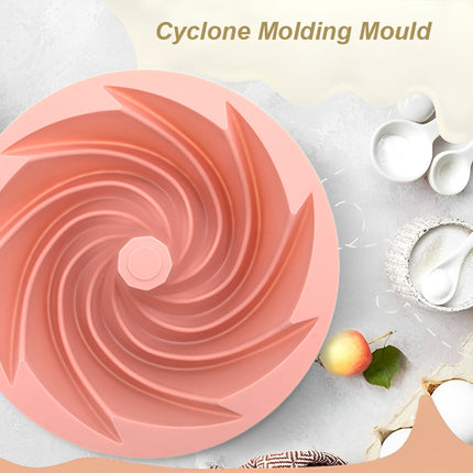 Green Non-Stick Silicone Cyclone Cake Pan Set (10 Molds) - Perfect for Desserts.