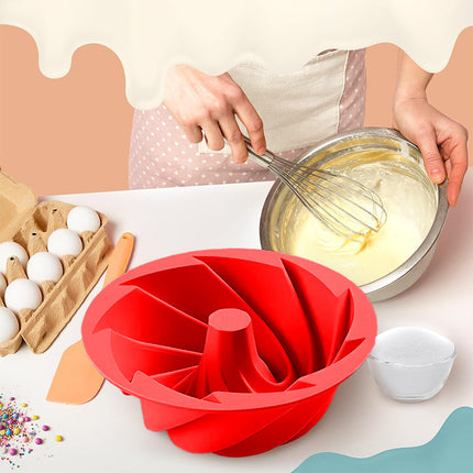 Green Non-Stick Silicone Cyclone Cake Pan Set (10 Molds) - Perfect for Desserts.