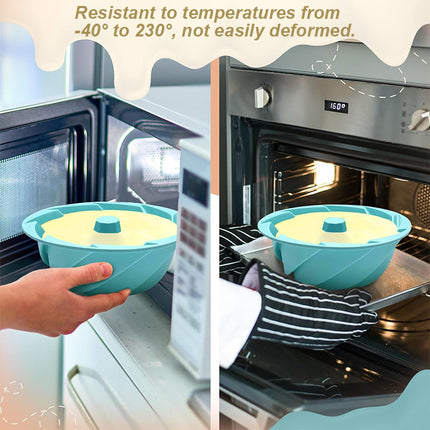 Green Non-Stick Silicone Cyclone Cake Pan Set (10 Molds) - Perfect for Desserts.