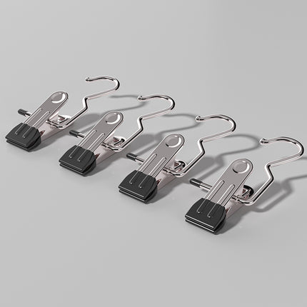 Black Stainless Steel Hanging Clips (35 PCS) - Strong Grip for Pants, Hats, Socks, Laundry.