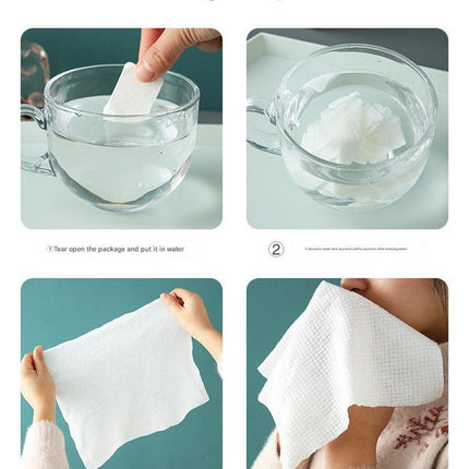 8 Packs (160 Total) Portable Cotton Compressed Towels - Soft, Absorbent Face Cleansing Cloths (Circular compression : 20x22cm).