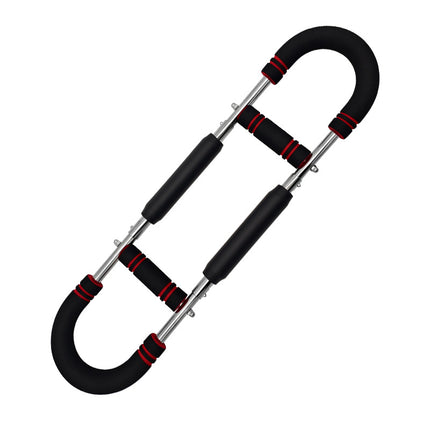Red Black Adjustable U-Shaped Arm Exerciser - For Home Fitness Strength Training (30kg).