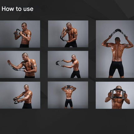 Gray black Adjustable U-Shaped Arm Exerciser - For Home Fitness Strength Training (30kg).