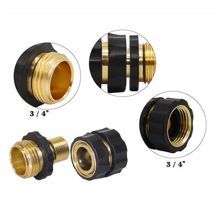 American Standard 3/4 Inch Brass Quick Connect Garden Hose Adapter (6 Male & 6 Female).