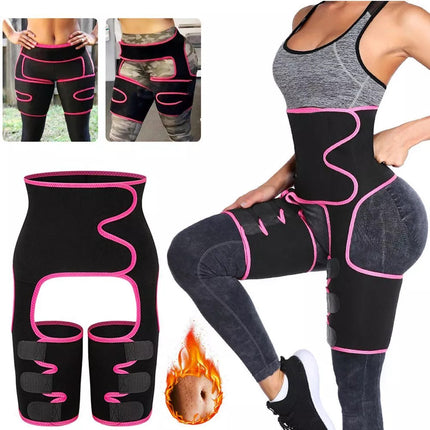Pink Women's 3-in-1 Body Shaper: Waist Cincher, Thigh Slimmer, Glute Lifter - Workout Gear (Size : L/XL).