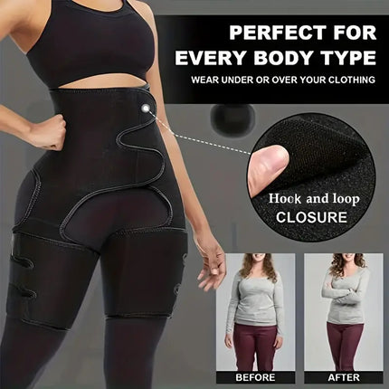 Pink Women's 3-in-1 Body Shaper: Waist Cincher, Thigh Slimmer, Glute Lifter - Workout Gear (Size : L/XL).