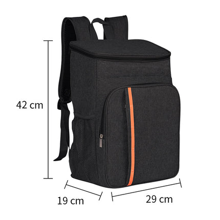 Black Leakproof Insulated Backpack Cooler - Durable Oxford Cloth, for Travel & Picnics.