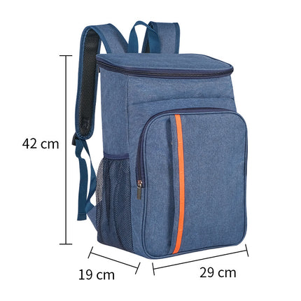 Blue Leakproof Insulated Backpack Cooler - Durable Oxford Cloth, for Travel & Picnics.