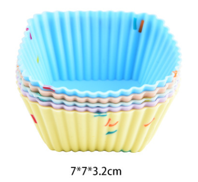 Style 6 Silicone Mini Cake Molds (30 Pack) -  For Cupcakes, Desserts (7x7x3.2cm).