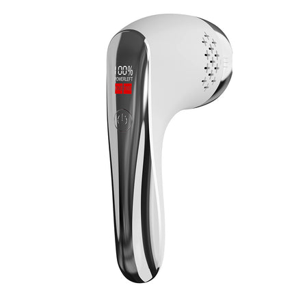 White Rechargeable Electric Foot Grinder with Suction - Complete 10-Piece Pedicure Kit.