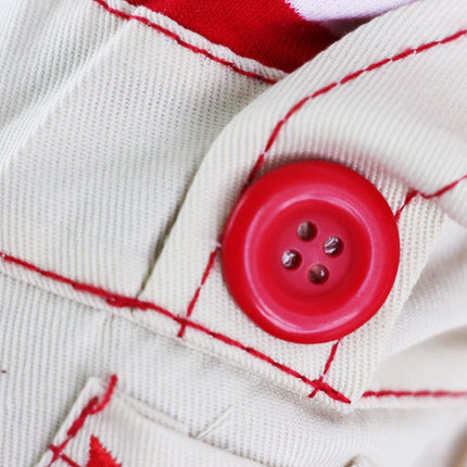 Red Cute Sailor Dog Outfit - Striped Shirt & Anchor Overalls for Small Dogs (Size : M ).